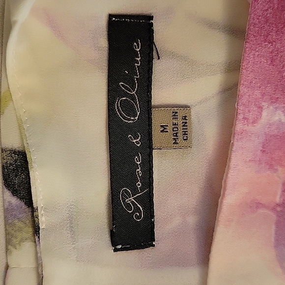 ROSE & OLIVE Fairycore Pink Floral Chiffon Sleeveless Layered Blouse - Picture 7 of 10